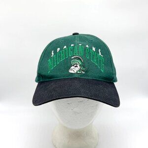 Vintage Michigan State Spartans Strapback Hat Gruff Sparty MSU Spellout